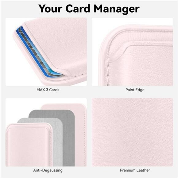 MagSafe wallet phone card holder RFID blocking leather magnetic case iPhone 15 1 - Picture 3 of 7